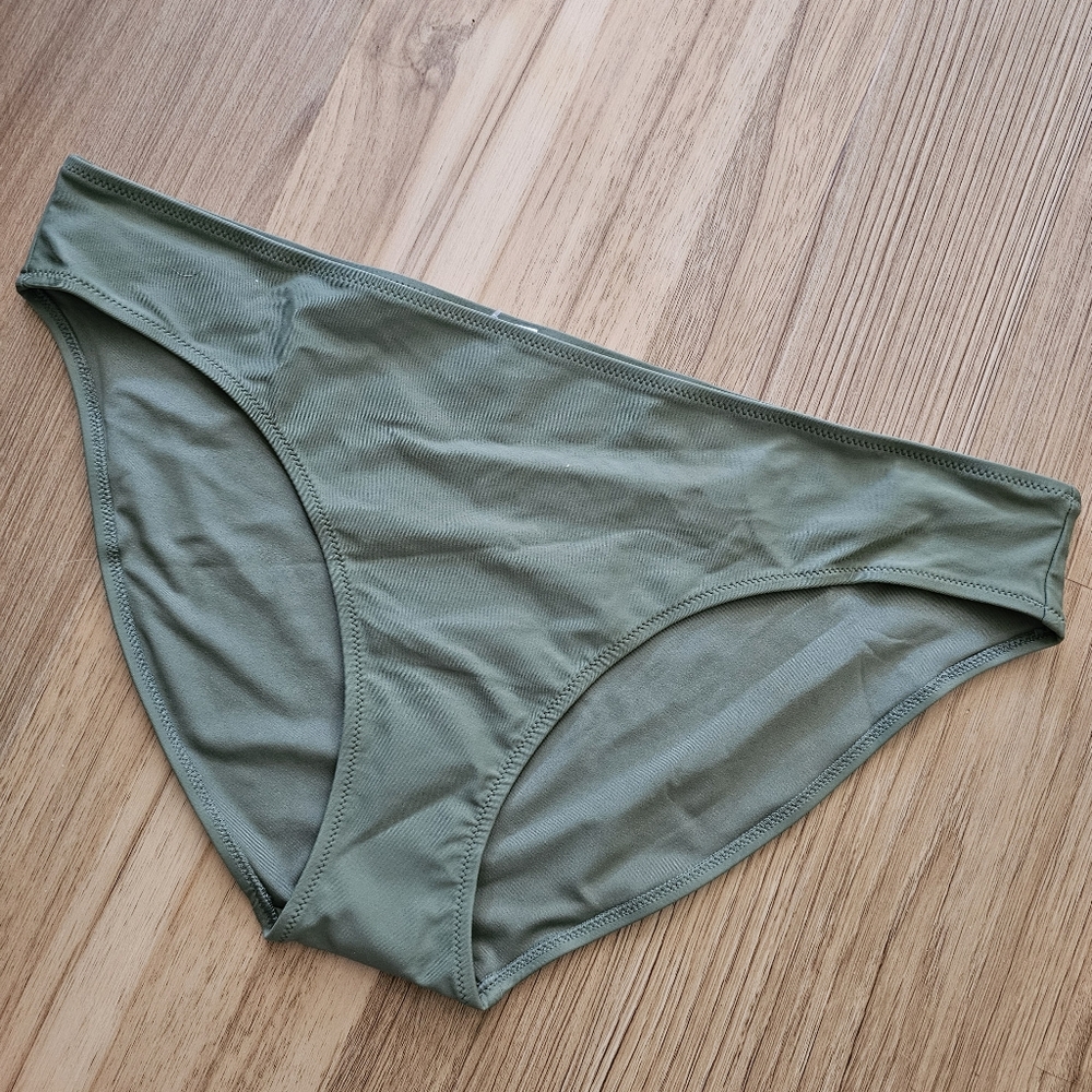Aerie Full Coverage Classic Bikini Bottom Olive‎ Green XXL